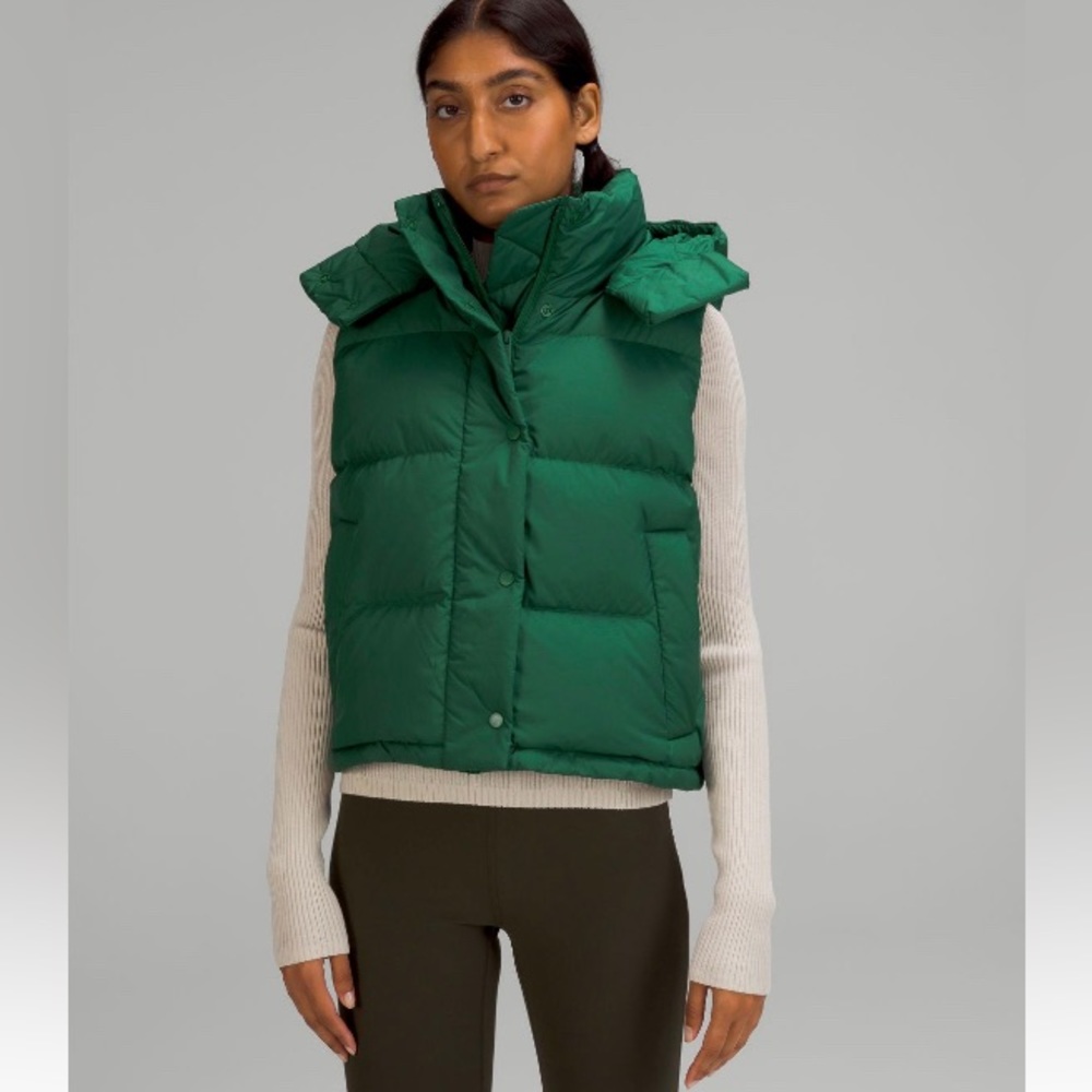 🍋 Wunder Puff Cropped Vest - Everglades Green